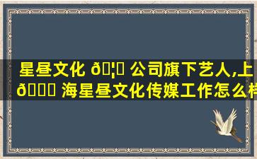 星昼文化 🦅 公司旗下艺人,上 🐞 海星昼文化传媒工作怎么样